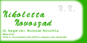 nikoletta novoszad business card